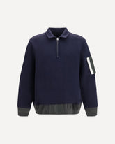 Terry cloth zip Polo - BLUE | Base Blu