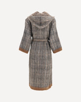 Prince of Wales double-knit mohair and wool Coat with scarf - BROWN | Base Blu
