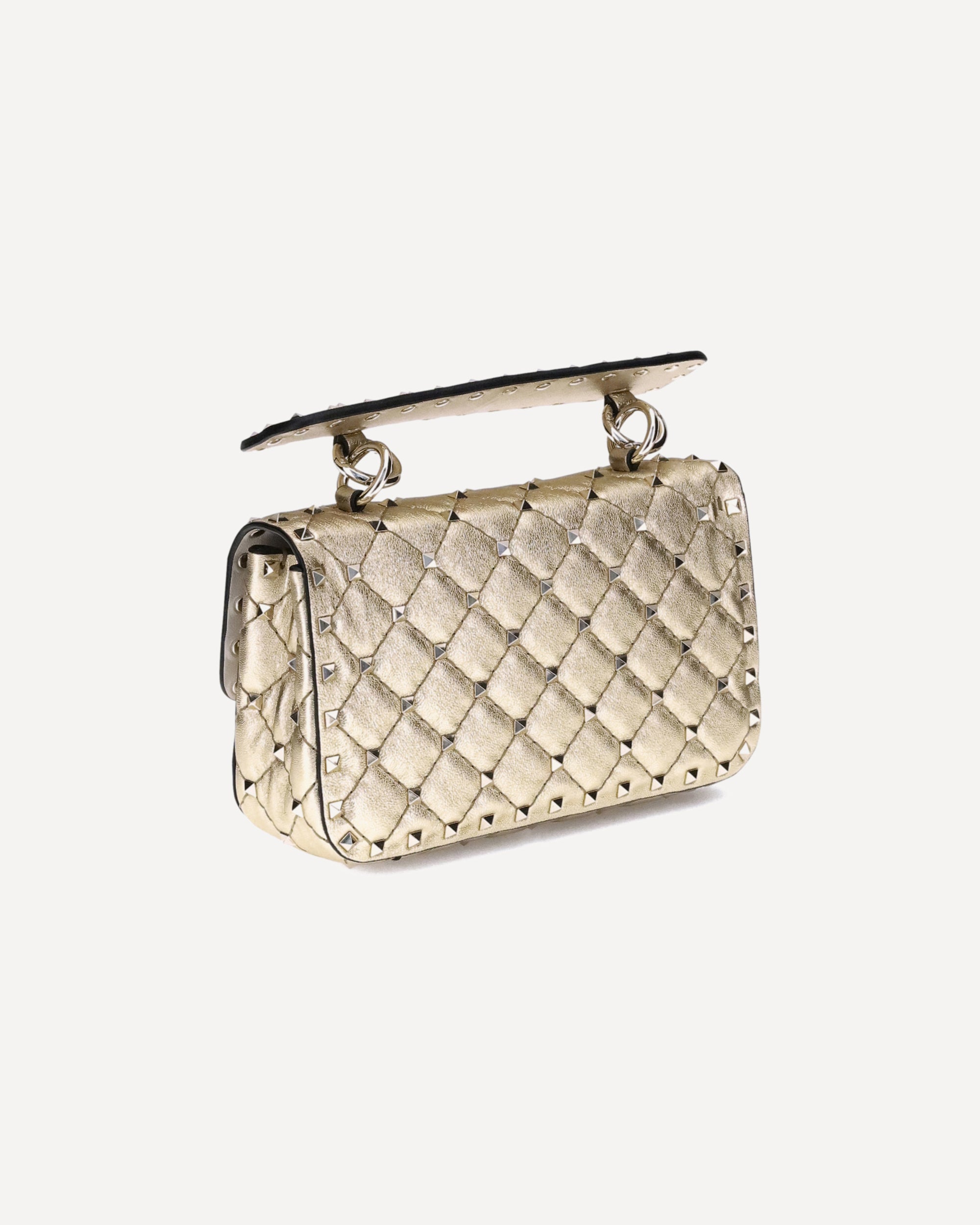 VALENTINO GARAVANI Rockstud Spike small Shoulder Bag GOLD VALENTINO GARAVANI Rockstud Spike small Shoulder Bag GOLD
