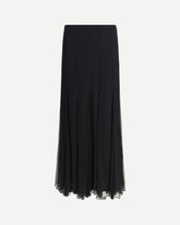 Silk Long Skirt - BLACK | Base Blu
