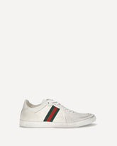 Stretch leather Sneakers - WHITE | Base Blu