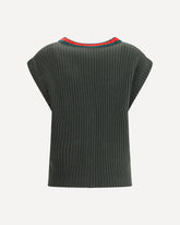 Cardigan Vest in Lana - VERDE | Base Blu