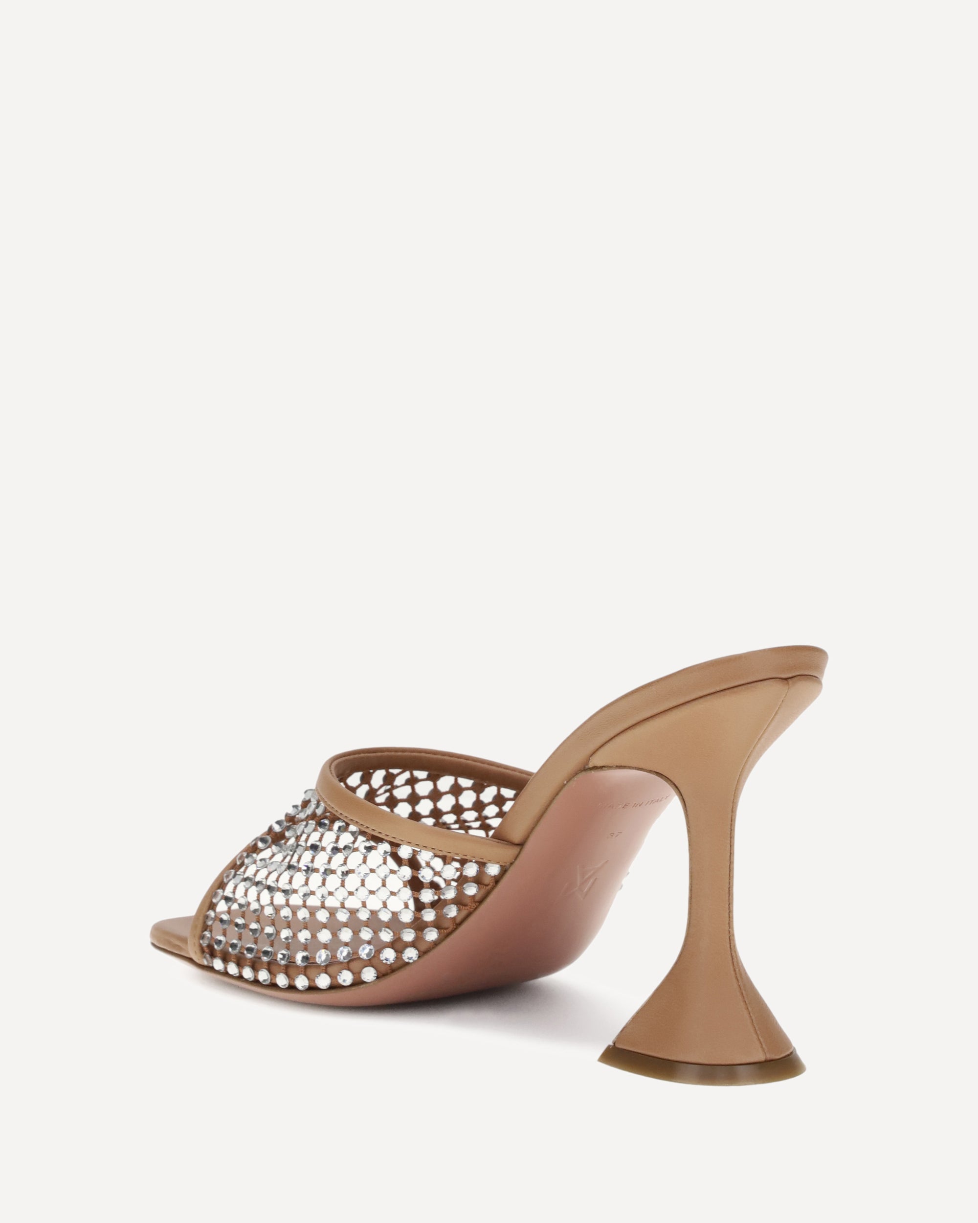 AMINA MUADDI Lupita Crystal Sandals BEIGE | Base Blu