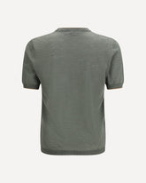 Short-sleeved linen blend Shirt - GREEN | Base Blu