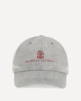 Baseball Cap in linen and virgin wool - GREY | Base Blu