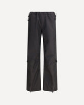 Pantaloni Field Zip in Cotone Cerato - NERO | Base Blu
