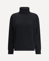 Oversized Turtleneck Sweater - BLACK | Base Blu