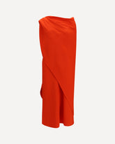 Abito maxi drappeggiato in seta  - ROSSO | Base Blu