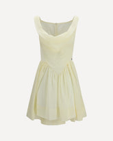 Abito mini Sunday drappeggiato a balze  - CREMA  | Base Blu