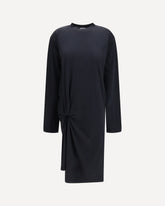 Twisted-knot cotton Dress - BLACK | Base Blu