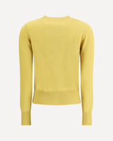 Cardigan in cashmere con scollo a girocollo n°300 Little 2 - GIALLO | Base Blu