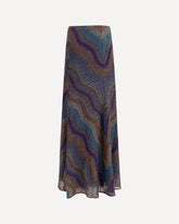 Sequined chevron lamé viscose long Skirt - MULTICOLOUR | Base Blu