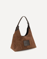 Sack Suede Shoulder Bag - BROWN | Base Blu