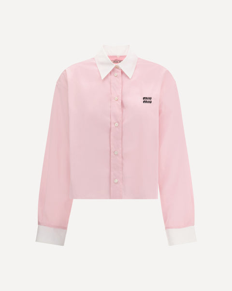 MIU MIU Cropped Shirt PINK | Base Blu