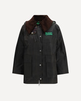Tartan Waxed Duffle Coat by Barbour x GANNI - MULTICOLOUR | Base Blu