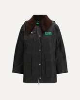 Tartan Waxed Duffle Coat by Barbour x GANNI - MULTICOLOUR | Base Blu