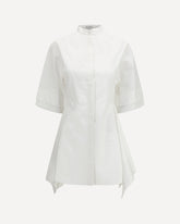 Panelled Poplin Dress - WHITE | Base Blu