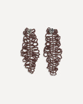Sculptured Leaf Earrings in 925 sterling silver - BORDEAUX | Base Blu