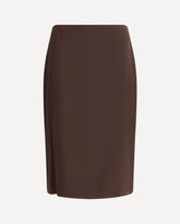 Satin midi Skirt - BROWN | Base Blu