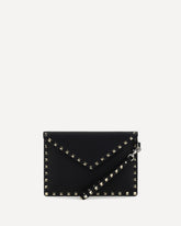 Rockstud leather Clutch - BLACK | Base Blu