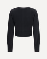 Bea cropped wool Cardigan - BLACK | Base Blu
