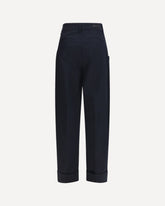 Lindsay Barrel Wide Pants gabardine - BLUE | Base Blu