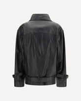 Leather biker Jacket - BLACK | Base Blu