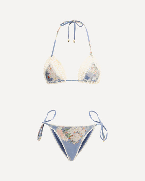 ZIMMERMANN Cascadian Crochet Swimsuit LIGHT BLUE | Base Blu