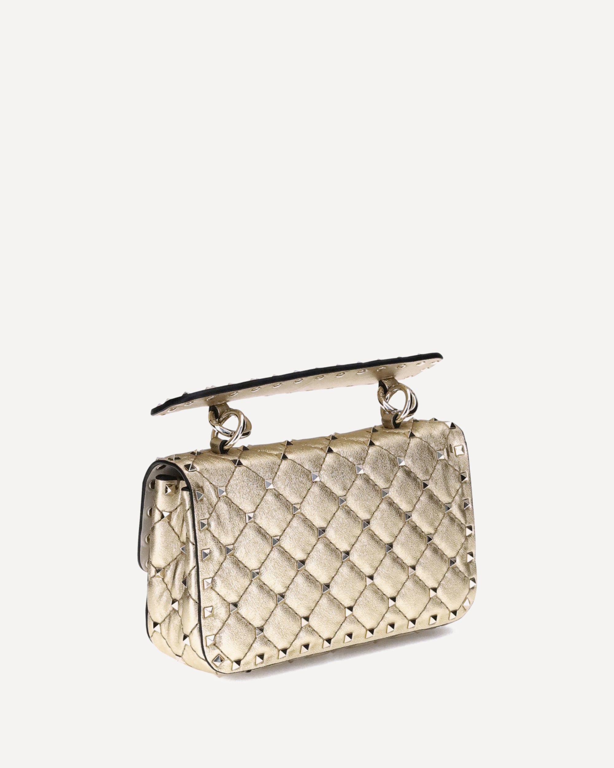 VALENTINO GARAVANI Rockstud Spike small Shoulder Bag GOLD VALENTINO GARAVANI Rockstud Spike small Shoulder Bag GOLD