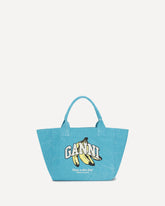 Medium Banana print Tote Bag - LIGHT BLUE | Base Blu