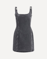 Moon Laser Denim Sleeveless Mini Dress - GREY | Base Blu
