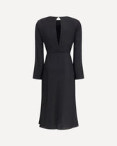 Abito Drappeggiato in viscosa  - NERO | Base Blu