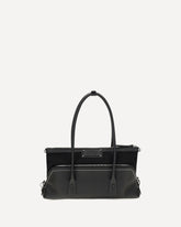 5AC Shoulder Bag in leather with logo - BLACK | Base Blu
