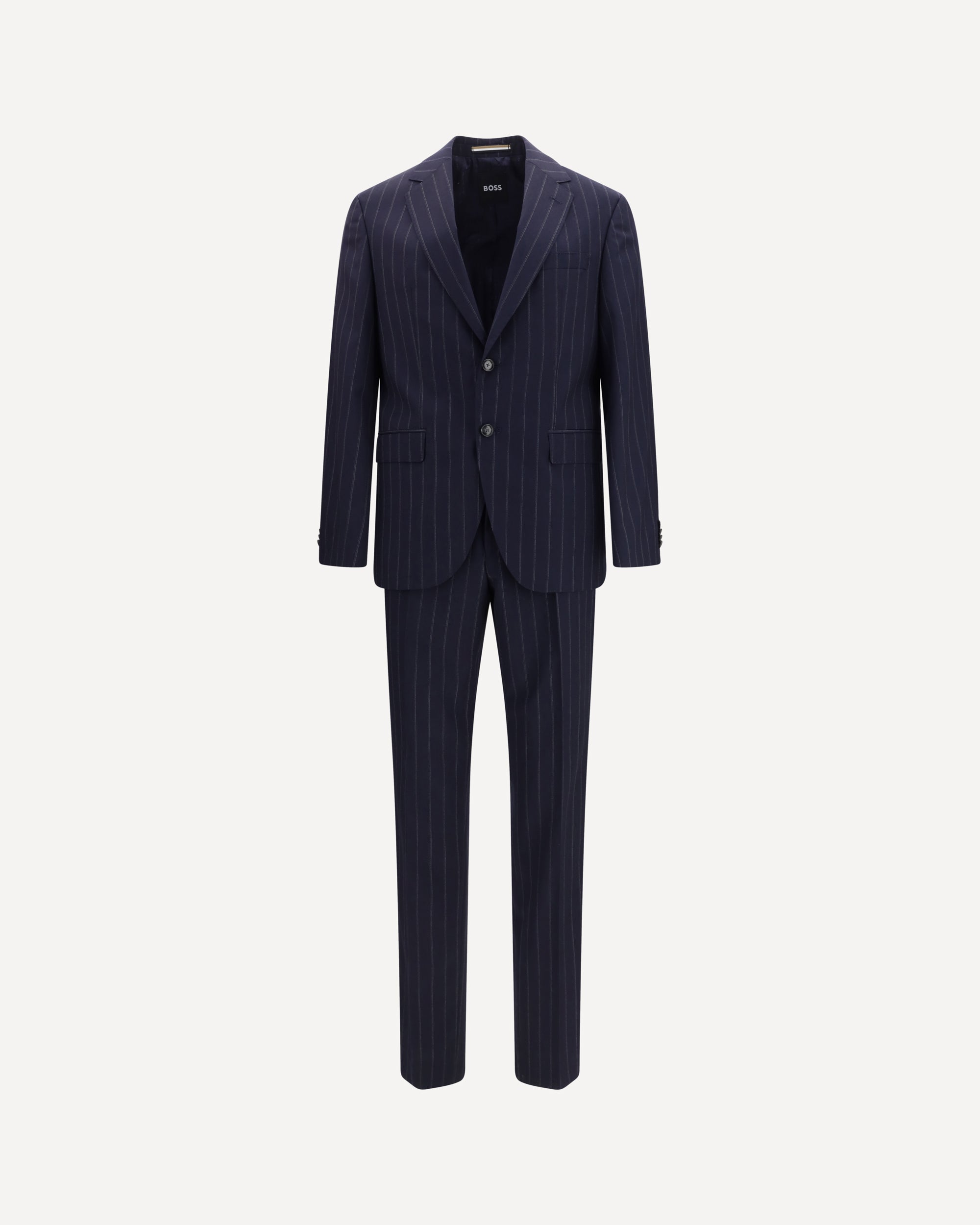 HUGO BOSS BLACK Striped virgin wool Suit BLUE | Base Blu