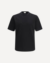 Cotton jersey T-shirt with embroidered logo - BLACK | Base Blu