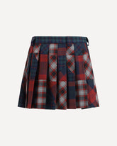 Minigonna plissé in tartan patchwork - MULTICOLORE | Base Blu