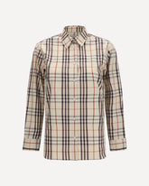 Regular fit check cotton Shirt - BEIGE | Base Blu