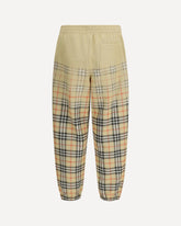 Cotton Sweatpants with a faded check pattern - BEIGE | Base Blu