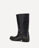 Leather Biker Boots - BLACK | Base Blu