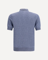 Linen and silk Polo Shirt - LIGHT BLUE | Base Blu