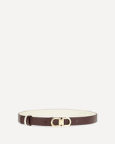 Reversible and adjustable Gancini Belt - BROWN | Base Blu