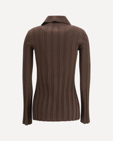 Glossy viscose Cardigan - BROWN | Base Blu