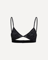 Flocked monogram mesh Bra - BLACK | Base Blu