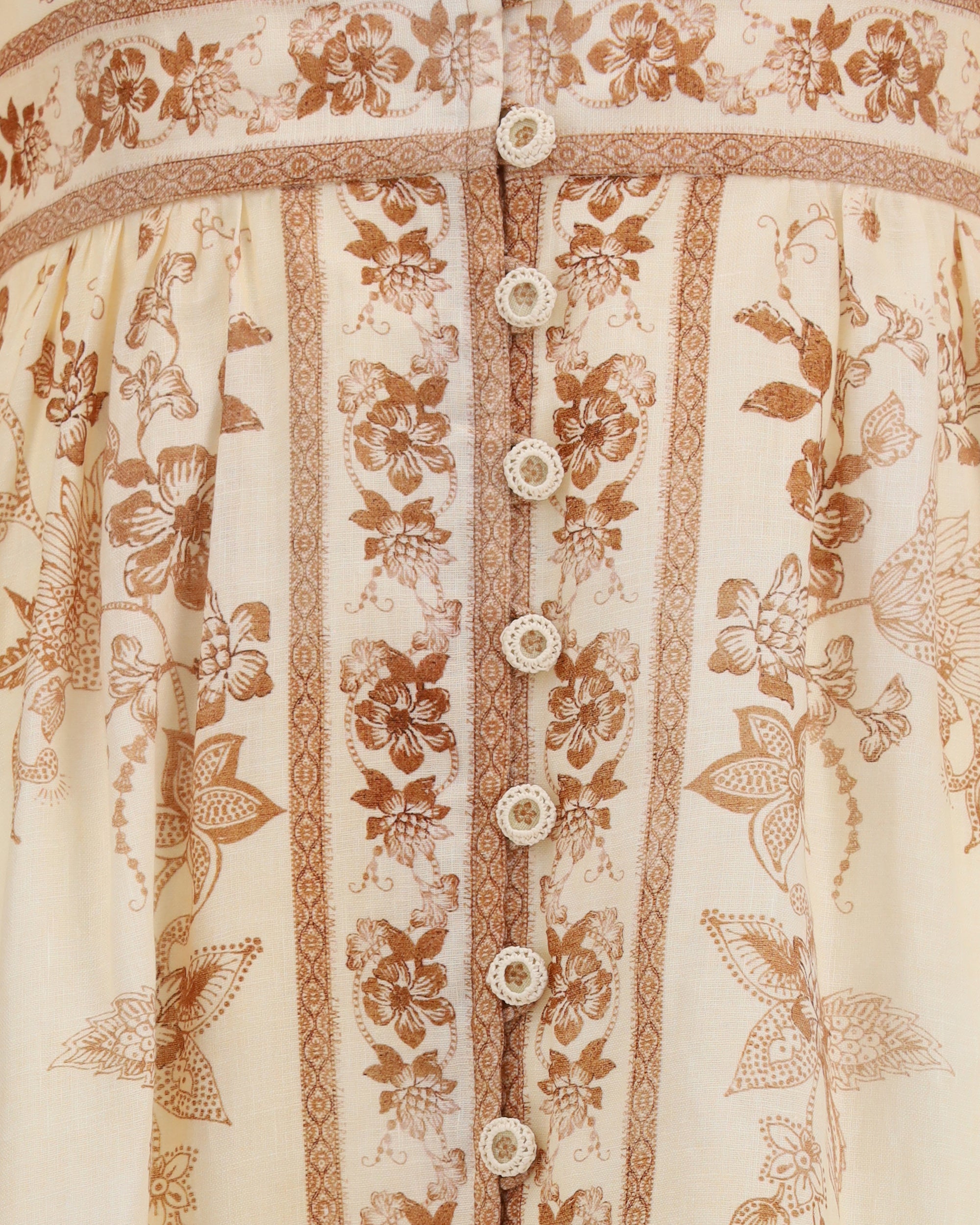 ZIMMERMANN Indra Plunge floral Dress BEIGE