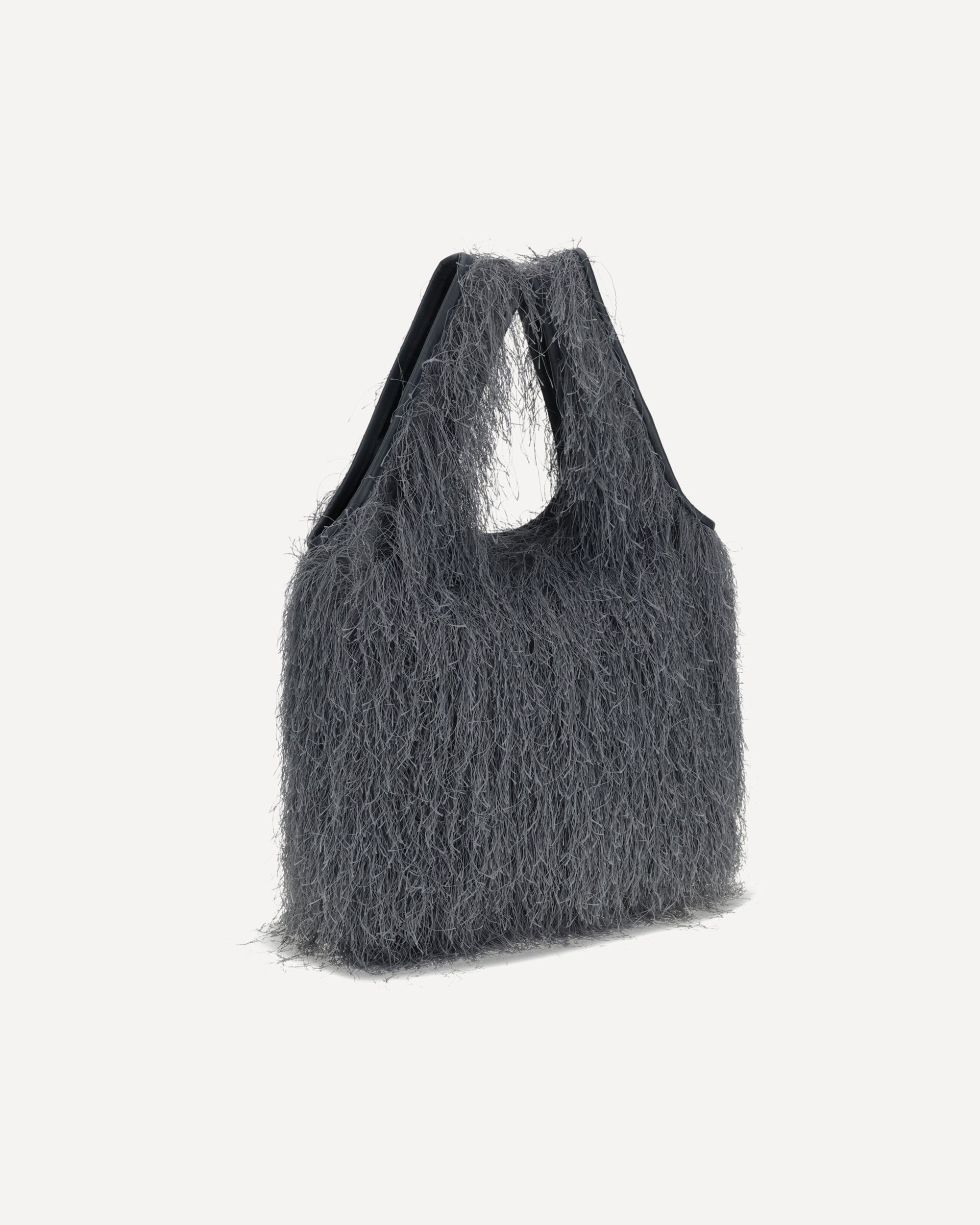 DRIES VAN NOTEN Fringed Tote Bag GREY | Base Blu