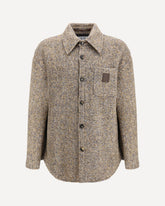 Mélange wool blend Overshirt - BROWN | Base Blu