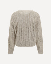 Mesh knit Sweater - BEIGE | Base Blu