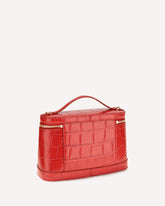 Borsa a Mano Le Petit Vanity con effetto coccodrillo - ROSSO | Base Blu