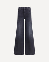 Wide leg stretch cotton Jeans - BLACK | Base Blu