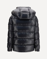 Maire short Hooded Down Jacket - BLACK | Base Blu